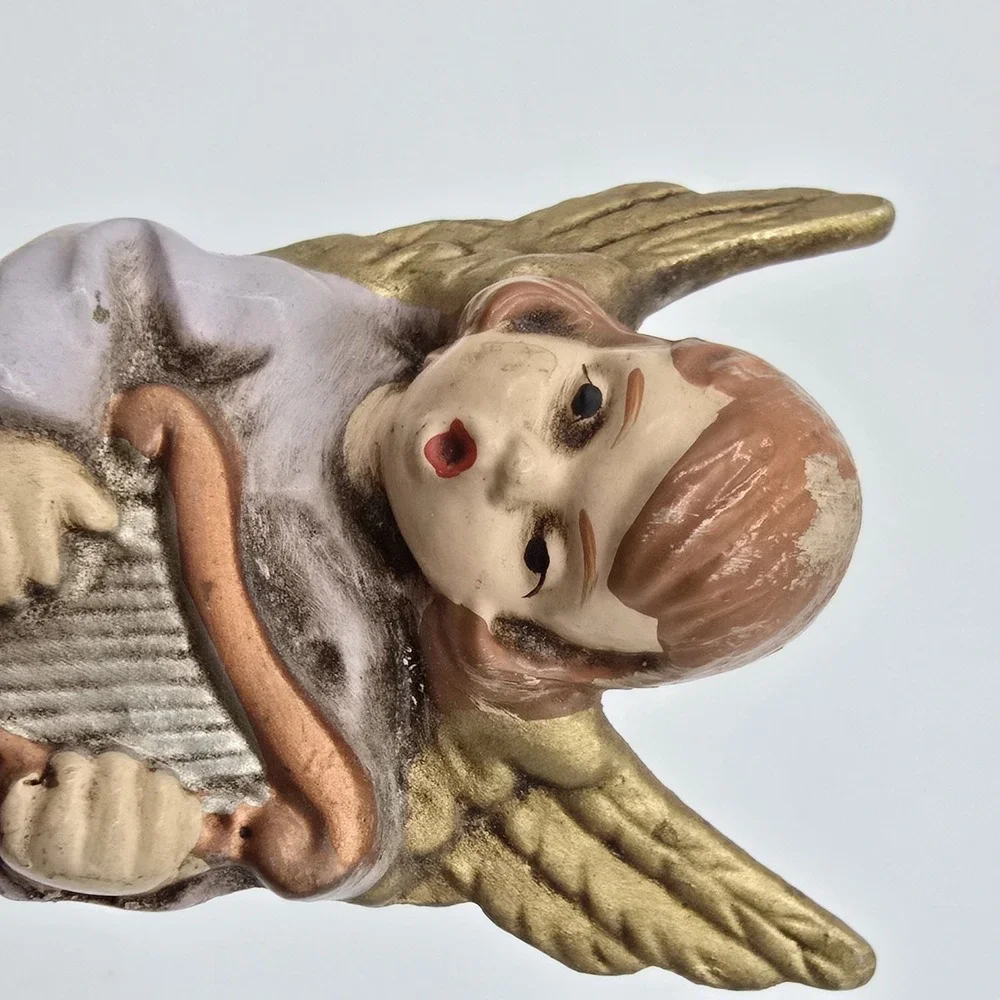 Vintage‎ Christmas Nativity Angel Figurine Germany Paper Mache Antique